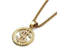 GGYTMQL Acero Inoxidable Lindo dólar Cartas Colgantes Colgantes para Joyas Que Hacen Plateado Color Hip Hop Regalo de cumpleaños