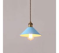 GGYTMQL American Modern Industrial Style Metal Iron Art Small Color Lampsantes de la lámpara de Color Bar Techo de la iluminación Colgante (Azul)
