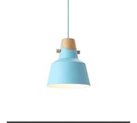GGYTMQL American Restaurant Metal Chandelier Color Lampsante de la lámpara del Dormitorio Simple Lámpara de decoración de Mesa de Techo Colgante (Azul, 22 * 25 cm)