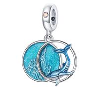 GGYTMQL Anillas Mujeres, Brazalete Cosculado Accesorios de Ballenas Marinas Compatibles con Pulsera Pandora Accesorios de Moda Femeninos de Estilo Europeo y Americano