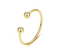 GGYTMQL Anillo abierto ajustable de 14k de mujeres - Anniversary Simple Round Round Glossy Open Finger Ring, Ring Retro de cola de unión apilable retro, Regalos