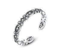 GGYTMQL Anillo abierto ajustable de mujeres - Palacio con incrustaciones con anillo de dedo de circón 3A, anillo conjunto apilable de declaración, regalos de cumpleaños baratos únicos, señoras y