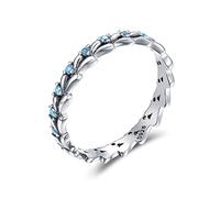 GGYTMQL Anillo apilable ola de trigo y anillos de dedo transparente para joyas para mujeres