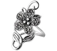 GGYTMQL Anillo de Ajuste de Mujeres, S925 Vintage Vine Tótem Flores Novedad de Apertura Anillo de Dedo para la Fiesta de cumpleaños de la Boda Joyería