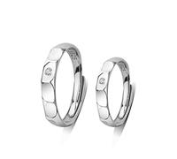 GGYTMQL Anillo de Anillo de Dedo Abierto de Metal esterlina Anillo S925 Anillo de Metal esterlina Regalos de Pulsera de Anillo Abierto Simple para Anillo de Amante, Abertura Ajustable