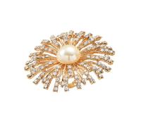 GGYTMQL Anillo de Boda de la declaración de la Flor de Gran Flor para Mujeres Vintage Crystal Flower Pearl Pearl Banda Abierta Anillas Anillos del DIFE