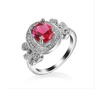GGYTMQL Anillo de bodas 925 creó anillos de compromiso de rubí para mujeres joyas finas