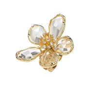 GGYTMQL Anillo de declaración de Flores de Cristal Brillante para Mujeres Chicas Doradas Bling Delicado Ligero liviano expandible Envoltura Abierta Anillos de Dedos Comodidad fit Boho y2k Joyas de