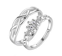 GGYTMQL Anillo de Dedo Abierta de Metal esterleteo S925 Ring de Metal esterlina Hombres y Mujeres Ajuste de Apertura de la Pareja Anillo de Ajuste Simple para Anillo de Amantes, Abertura Ajustable