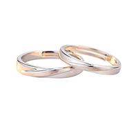 GGYTMQL Anillo de Dedo Abierto de Metal esterleteo S925 Metal Pareja Anillo Macho y Hembra Rings de Abertura Simple Regalos de Anillo Ajustable para Anillo de Amante, Abertura Ajustable
