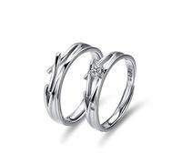 GGYTMQL Anillo de Dedo Abierto de Metal esterleteo S925 Sterling Metal Pareja de Parejas Anillas Abiertas MASCULAS Y HEMBRE, Regalos Ajustables Anillo para Anillo DE Amores, S925 Metal
