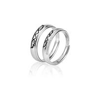GGYTMQL Anillo de Dedo Abierto de Metal esterlina S925 Anillos de Anillo de Metal esterlina, Joyas Simples para Hombres y Mujeres, Regalos para el Anillo de Amantes, Abertura Ajustable