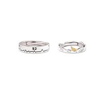 GGYTMQL Anillo de Dedo Abierto de Metal esterlina S925 Sterling Metal 52 Ballena Anillo de Pareja de Ballenas Abierta Simple Regalos FEMBLE FEMBRAN