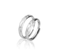 GGYTMQL Anillo de Dedo Abierto de Metal esterlina S925 Sterling Metal Pareja Anillo de Agua Simple Water Men and Women's Valenmetale's Day Regals for Lover Ring, Abertura Ajustable