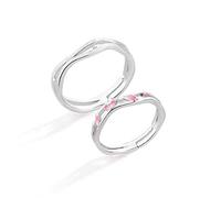 GGYTMQL Anillo de Dedo Abierto de Metal esterling s925 Anillo de Pareja de Metal esterling Simple Apertura geométrica Pareja Regalos de Anillo para Anillo de Amantes, Abertura Ajustable