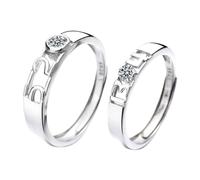 GGYTMQL Anillo de Dedo Abierto de Metal esterling S925 Sterling Metal Digital Pareja Anillo romántico Tanabata Valenmetale's Day Ring Gifts for Lover Ring, Atención Ajustable