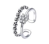 GGYTMQL Anillo de dedo de flor elegante Daisy Anillos abiertos ajustables para joyas para mujeres