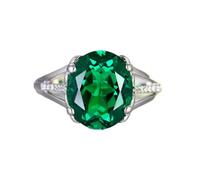 GGYTMQL Anillo de esmeralda de mujer anillo de gema verde oval