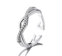 GGYTMQL ANILLO DE MUJER AJUSTABLE, ABIERTA ABIERTA CUBIERTA Cross Pave Setmetalg Cubic Zircon Anillos de novedad vintage para boda