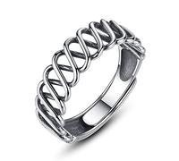 GGYTMQL Anillo de pareja ajustable S925 - Retro Mesh Interweaving Hollow Open Dode Anning, anillo de articulación apilable antiguo, regalos baratos, chicas la