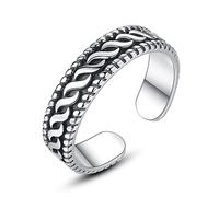 GGYTMQL Anillo de pulgar ancho de pareja: anillo de dedo abierta de cuerda de cáñamo vintage de grabado, anillo de ajuste sólido angustiado, regalos para hembras