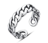 GGYTMQL Anillo de S925 ajustable para mujeres - Cadena de anillo desgastada El manguito hueco en forma de giro anillo de dedo abierto, regalos de joyas para mujeres