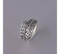 GGYTMQL Anillos abiertos para mujeres, anillo ajustable 925 plateado retro simplicidad hueco hojas anillo de joyería romántica regalo para niñas mujeres compromiso de la pareja boda eternidad regalo