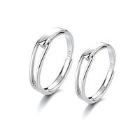 GGYTMQL Anillos de Anillo de Dedo Abiertos de Metal esterlina para Hombres y Mujeres Parejas Anillo S925 Joyas de Moda de Metal esterling, Regalos para Anillo de Amantes, Abertura Ajustable