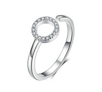 GGYTMQL Anillos de dedos ajustables geométricos para mujeres 925 joyería de círculo de tamaño transparente