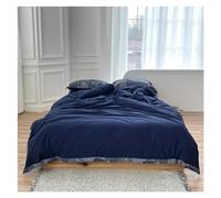 GGYTMQL Azul Marino 1duvet Cubierta 1 Hoja de lecho 2pillowcases Doble Queen King 4pcs 100% de algodón sólido sólido Juego de Ropa de Cama Ultra Suave, Juego de Ropa de Cama