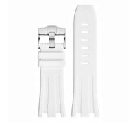 GGYTMQL Band de la banda de vigilancia de goma de 28 mm Band de la banda Strap Banda de reloj ajustable impermeable para Aude & Mars -Uet AP 15703 -Blue/White