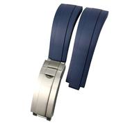 GGYTMQL Band de vigilancia de goma de 19 mm de 19 mm para Yacht Master GMT Strap Oysterflex Deepsea Silicone Watchband Herramientas Reloj