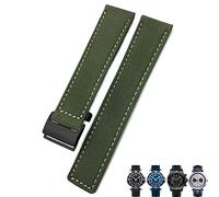 GGYTMQL Banda de reloj azul verde de lienzo de 22 mm Canvas Nylon para Breitling Chronomat Navitimer Superocean para hombres brazalete