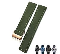 GGYTMQL Banda de reloj azul verde de lienzo de 22 mm Canvas Nylon para Breitling Chronomat Navitimer Superocean para hombres brazalete