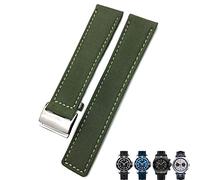 GGYTMQL Banda de reloj azul verde de lienzo de 22 mm Canvas Nylon para Breitling Chronomat Navitimer Superocean para hombres brazalete