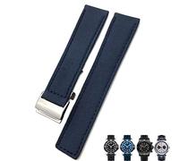 GGYTMQL Banda de reloj azul verde de lienzo de 22 mm Canvas Nylon para Breitling Chronomat Navitimer Superocean para hombres brazalete
