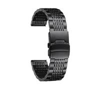 GGYTMQL Banda de reloj de acero inoxidable 18 mm 20 mm 22 mm 24 mm CORREA DE MEDILLA DE METAL DE METAL PULEADA PARA HOMBRES MUJER GOLD SILVER ROSE NEGRO GOLDO