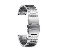 GGYTMQL Banda de reloj de acero inoxidable 18 mm 20 mm 22 mm 24 mm CORREA DE MEDILLA DE METAL DE METAL PULEADA PARA HOMBRES MUJER GOLD SILVER ROSE NEGRO GOLDO