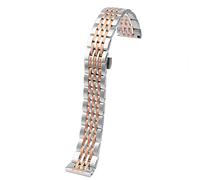 GGYTMQL Banda de reloj de acero sólido para Armani AR1945/1648/1863/AR2447/AR11121 para brazalete de reemplazo de metal de correa de muñeca de oro rosa de oro de 22 mm para hombres