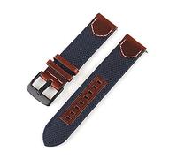GGYTMQL Banda de reloj de cuero Nylon Watch Strap de nylon 20 mm de 22 mm de 24 mm Releance Reloj Straps Watch Bands Strap /20 mm/azul