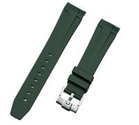 GGYTMQL Banda de reloj de silicona de goma suave de 21 mm Black Black Grey Green Pon Boba de vigilancia para conquistas de correa (color: correa verde, tamaño: 21 mm)