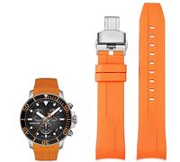 GGYTMQL Bandas de reloj de silicona de 22 mm para Tissot T120417 T120407 Cuarzo Dial Rubber Sport Men Strap Strap Banda impermeable (color: Buque de oro de 10 mm, tamaño: 22 mm)
