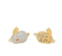 GGYTMQL Bracelet Natural Hetian Jade Rabbit 925 Collar Colgante de Colgante de Plata esterlina, 1pc (Color: 1pc)