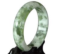 GGYTMQL Braceletas de los brazaletes de jade de las damas, Flor flotante Xiu Jade Bracelet, Hua Xiuyan Jade, joyas, para madre a novia, con caja, 56-58 mm