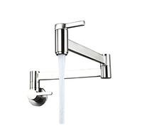 GGYTMQL Brasa Doble cuenca del grifo Cocina en la pared en la pared plegable para el fregadero de toque de toque de toque en frío grifo grifo negro cromo (cromo)