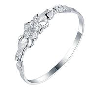GGYTMQL Brazalete Charm 925 Brazalete para mujeres Bangle para la pulsera de flores Diámetro de 5,8 cm