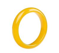 GGYTMQL Brazalete de brazalete de jade amarillo natural para mujeres, estilo chino elegante y clásico de jade afortunado, pulsera de chalcedonía amarilla, con caja de joyería, 54-64 mm, 56 mm