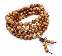 GGYTMQL Brazalete de Cuentas de agarwood para Mujeres, Afortunado Vintage, imitación Turquesa 108 Bolas de Bolas Brazalete.