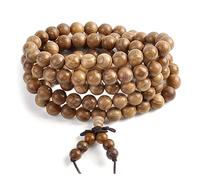 GGYTMQL Brazalete de Cuentas de agarwood para Mujeres, Afortunado Vintage, imitación Turquesa 108 Bolas de Bolas Brazalete.