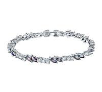 GGYTMQL Brazalete de encanto pulsera blanca para mujeres de circón blanco damas longitud de diseño única 18 cm